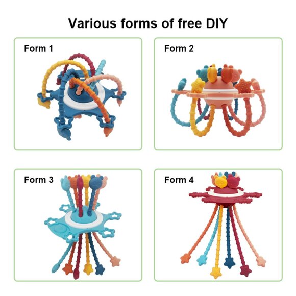 Montessori Pull String Sensory Toy for 6-12-18 Months Babies Teething Toys(1 Set - Picture 12 of 13